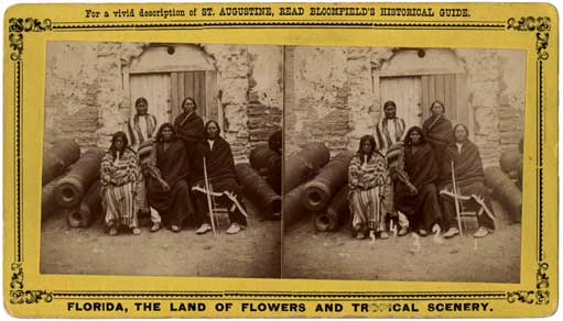 Native Americans in the Castillo de San Marcos (Saint Augustine, Fla.), circa 1875. Image number 1979-196-16