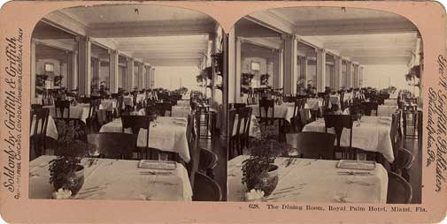 The Dining Room, Royal Palm Hotel, Miami, Fla. Philadelphia, PA : Geo. W. Griffith, [1905] Image number 1982-083-1