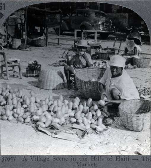 A village scene in the hills of Haiti : the market. Meadville, PA : Keystone View Co., [1900] Image number 1998-529-2
