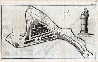 Old Pt. Royal. London: Gentleman’s Magazine, 1785. 21 x 33 cm. Historical Museum of Southern Florida, 2005-270-1. This map shows the shorelines of Port Royal before and after the 1692 earthquake