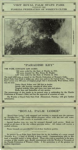 Royal Palm State Park flyer. 1921?