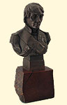 Bust of Lord Admiral Horatio Nelson. 1937. 28.3 x 13.7 cm. Institute of Jamaica, 2006.1.72 (R). This bust, commissioned by the British Sailors’ Society of Kingston, is made with copper and oak from HMS Victory, Nelson’s flagship at the Battle of Trafalgar (1805).
