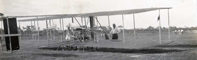 This Wright Model B plane made the first flight over Miami. July 20, 1911. HistoryMiami, gift of Dean Miller. 1976-051-7.