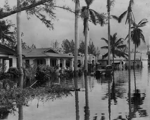 In 1947 flooding from two hurricanes inundated western Dade and Broward counties. As a result the state established the Central and South Florida Flood Control District, now known as the South Florida Water Management District. HMSF, Miami News Collection. 1989-011-8007.