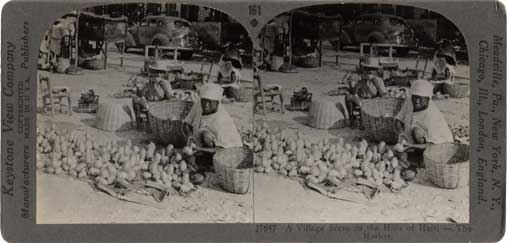 A village scene in the hills of Haiti : the market. Meadville, PA : Keystone View Co., [1900] Image number 1998-529-2