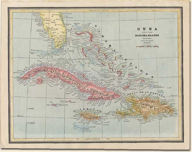 George F. Cram, 1842-1928. Cuba and the Bahama Islands. Chicago, Ill.: Cram, 1892. Image no. 2003-217-1