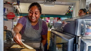 woman in kitchen cooking