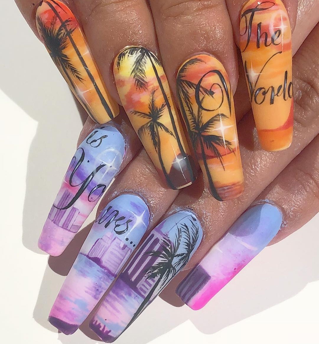 Nail design that reads 