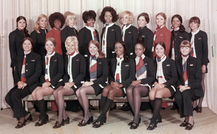 Eastern graduating class of flight attendants. Circa 1975. Courtesy of Eastern Airlines Retirees Association.